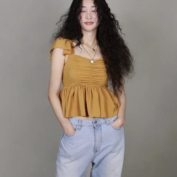 쉬이즈큐트 puchi 블라우스 새상품 만다린