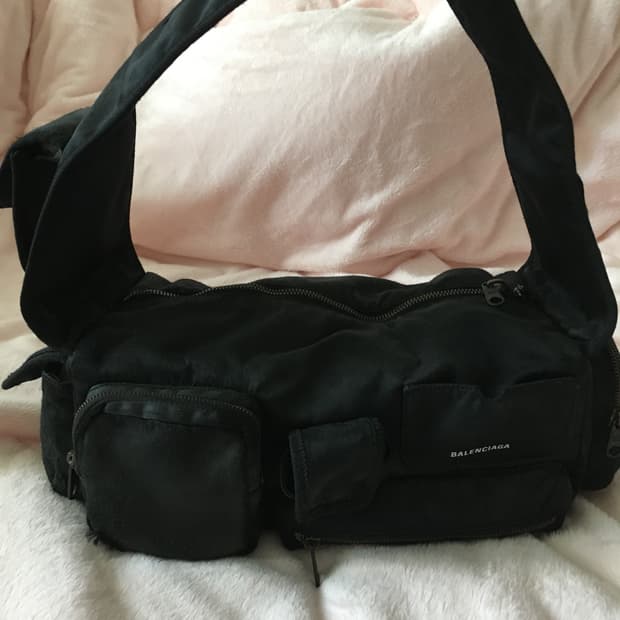 발렌시아가 슈퍼비지 스몰 블랙 토트백