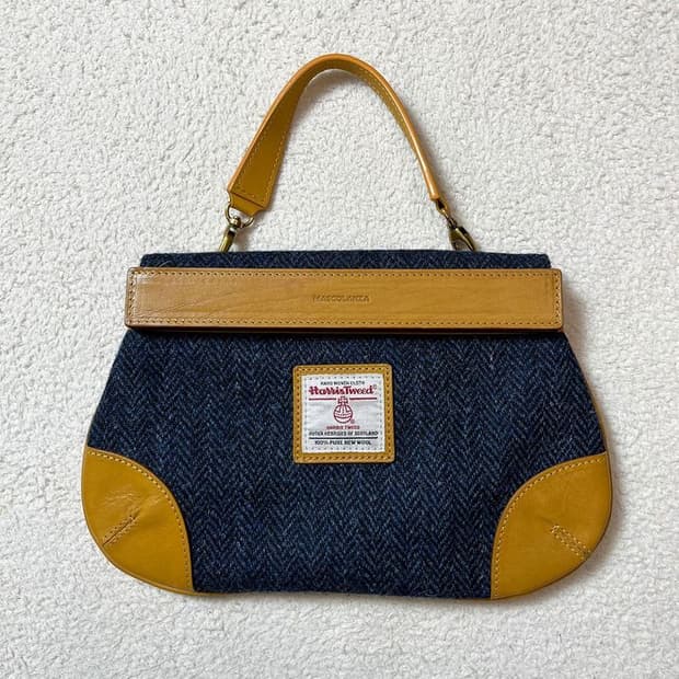MASCOLANZA X 해리스트위드 헤링본 핸드백 A1746