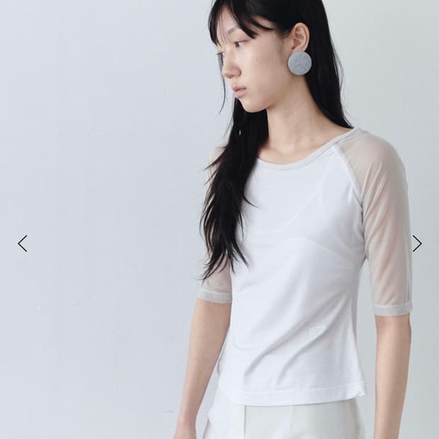 [타일즈] tiles sheer reglan top (white) 1