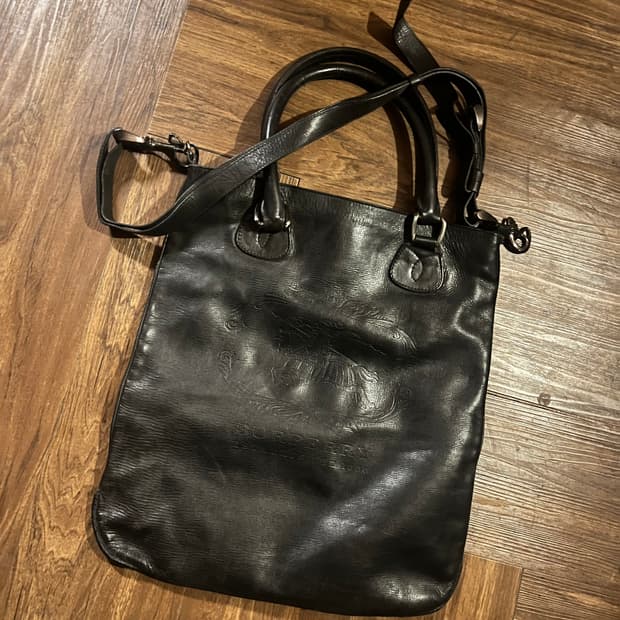 07FW BURBERRY LEATHER TOTE BAG