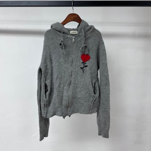 자딕앤볼테르 울 캐시미어 하트 자수 후드 니트 M사이즈 J33