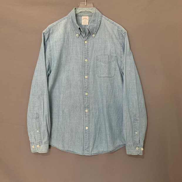 M 브룩스브라더스 리젠트핏 샴브레이 버튼 다운 셔츠 남방