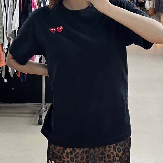 꼼데 더블 하트 반팔