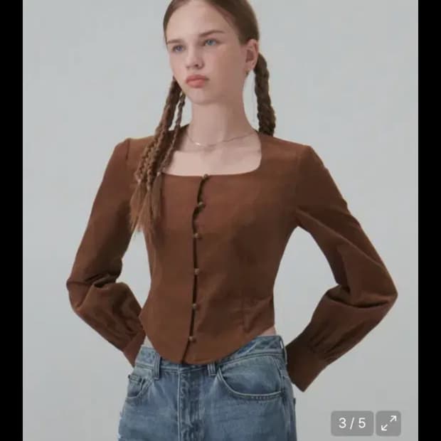 시티브리즈 코듀로이 스퀘어넥 셔츠