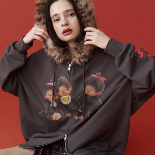 Jouetie x 몬치치 콜라보 후드집업 (챠콜)