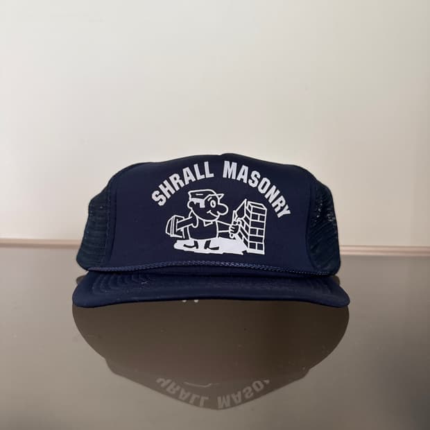 USA MASONRY 빈티지 모자 볼캡 트러커 메쉬 네이비