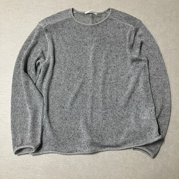 Leau 로우 linen sweatshirt_melange grey