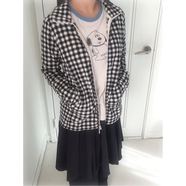 일본빈티지 모리 레이어드 후리스 체크 세트