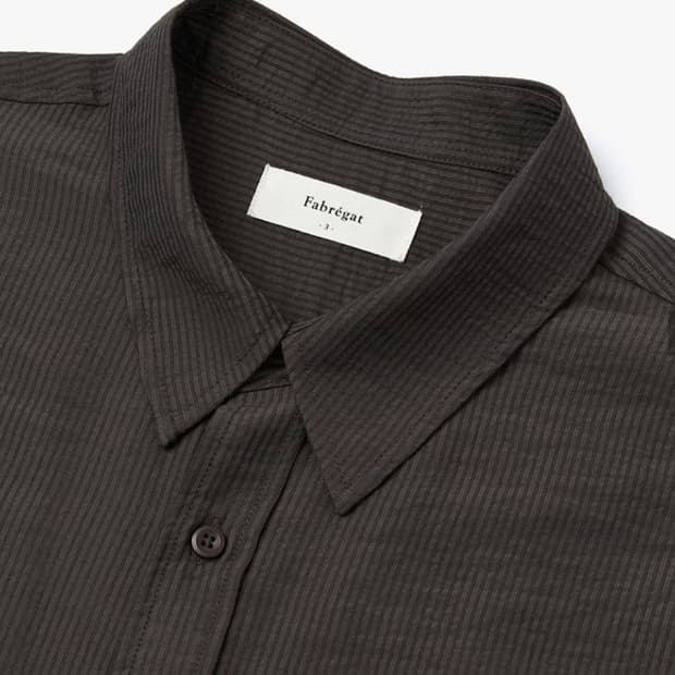 파브레가 스트라이프 셔츠(다크 브라운)