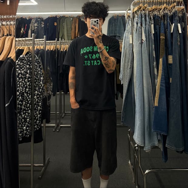 XL) 크림소다 빈티지 프린팅 반팔 티셔츠