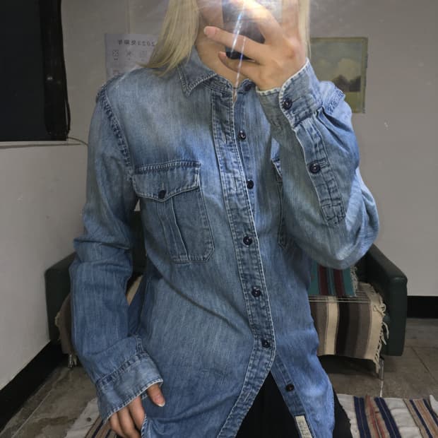 투티/0328 폴로 랄프로렌 청 데님 셔츠 연청 워싱 레전드예뻐요