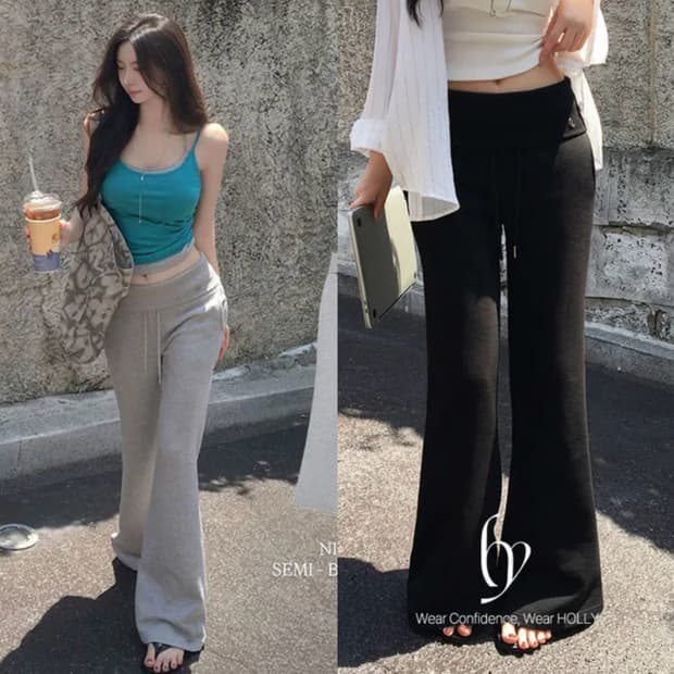새상품) 2개 일괄 에이블리 홀리 made 포켓 부츠컷 트레이닝 팬츠