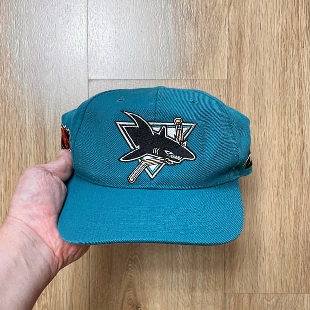 택포) 국내 유일 90s USA 빈티지 산호세 샤크스 NHL 모자