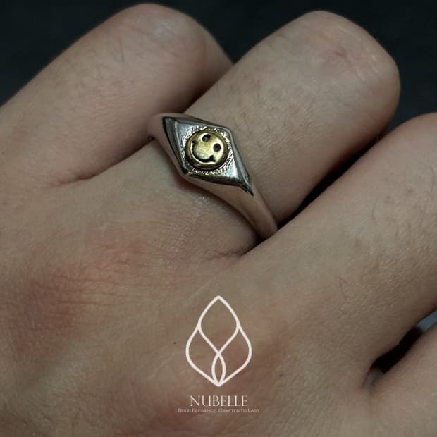 🌗 Smile logo ring / 스마일 925실버 오픈링 반지