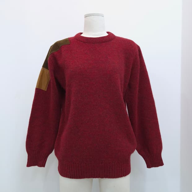 ixi:z 울 100% 헌팅 패치 니트 남녀공용