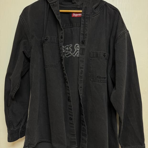 슈프림 후드 데님 셔즈 블랙 - 25SS M