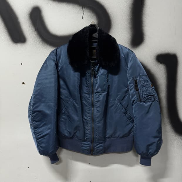 알파인더스트리 00s B-15C 퍼 카라 탈부착 플라이트 봄버 자켓