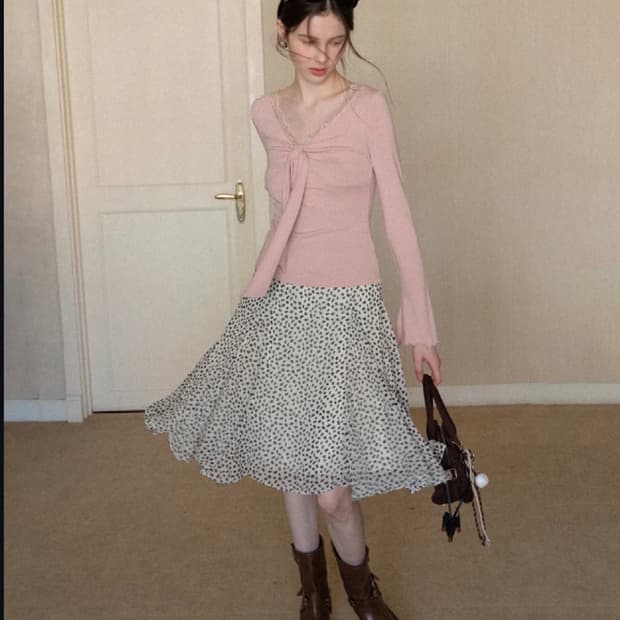 에그카 레오파드 미디스커트