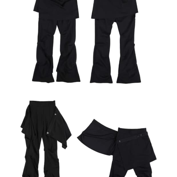 오호스 랩오버 턱팬츠 블랙