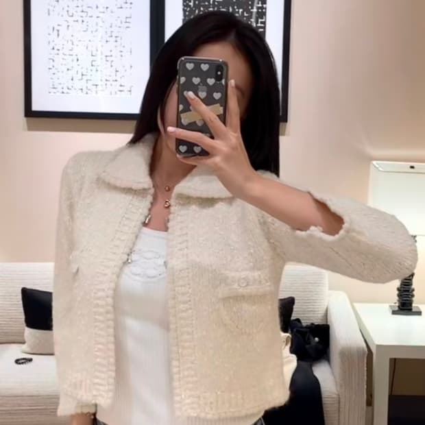 시예(siye) Monte tweed cardigan (ivory )
