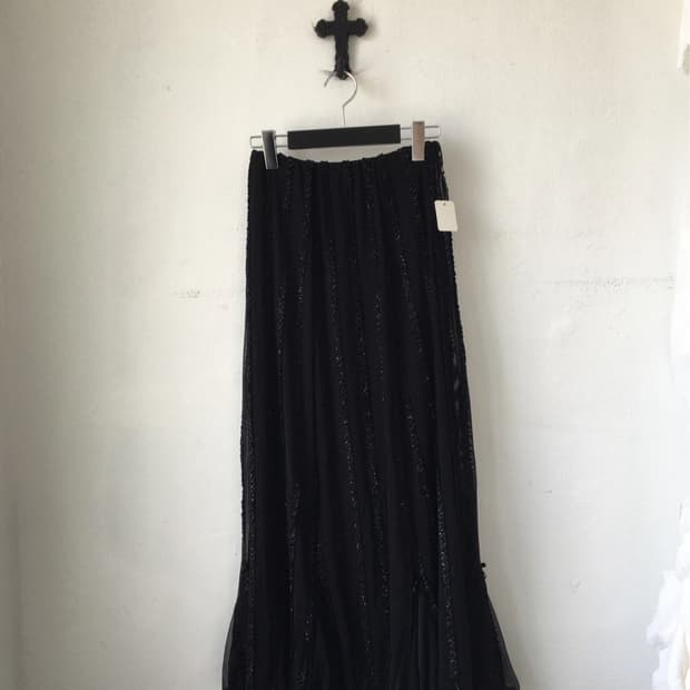 Glitter line detail long skirt