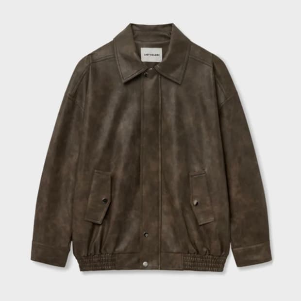 465-1 빈티지워싱 레더 루즈핏 점퍼