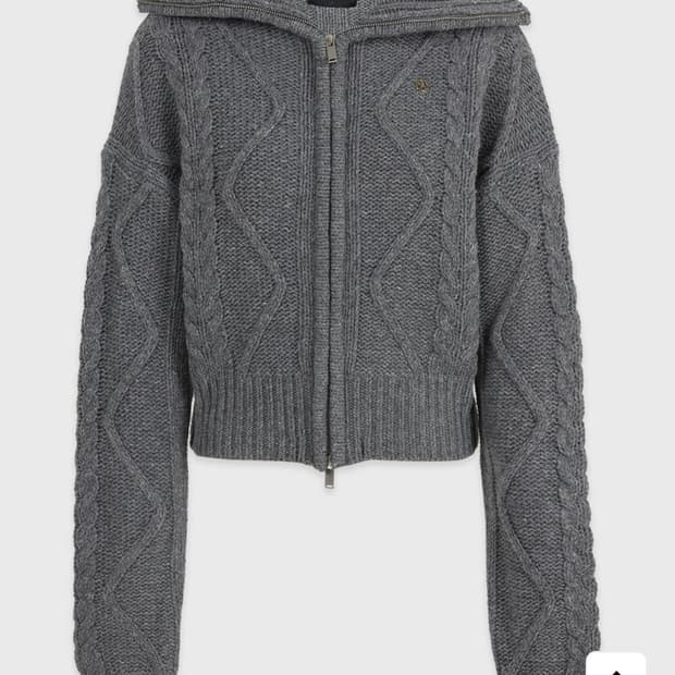 미케네 세이지 울 트위스트 니트집업 그레이 1사이즈