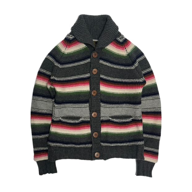 Go Slow Caravan 모 숄카라 니트 가디건 일본빈티지