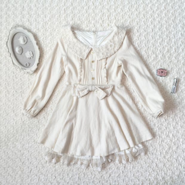 Lizlisa ivory princess ribbon one-piece