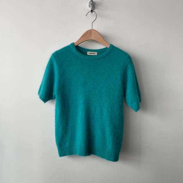 vintage angora short sleeve knit