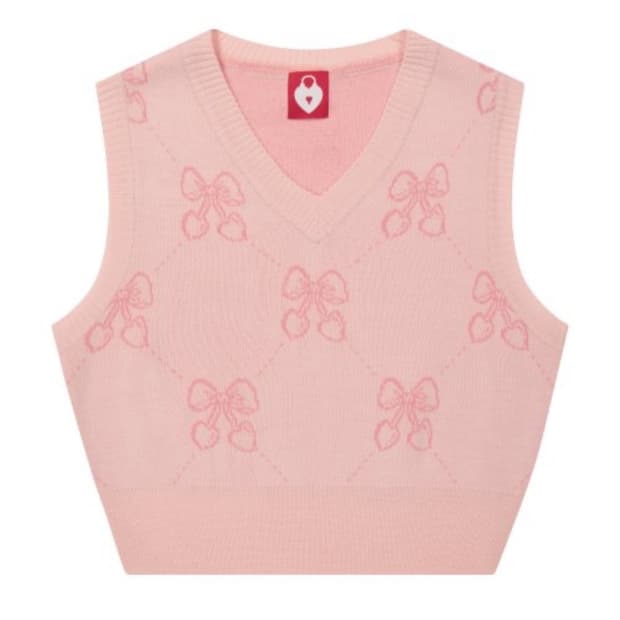 하트클럽 리본하트 니트 베스트