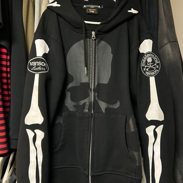 마스터마인드 월드 x밴슨 본 후디 레귤러 핏 블랙 m