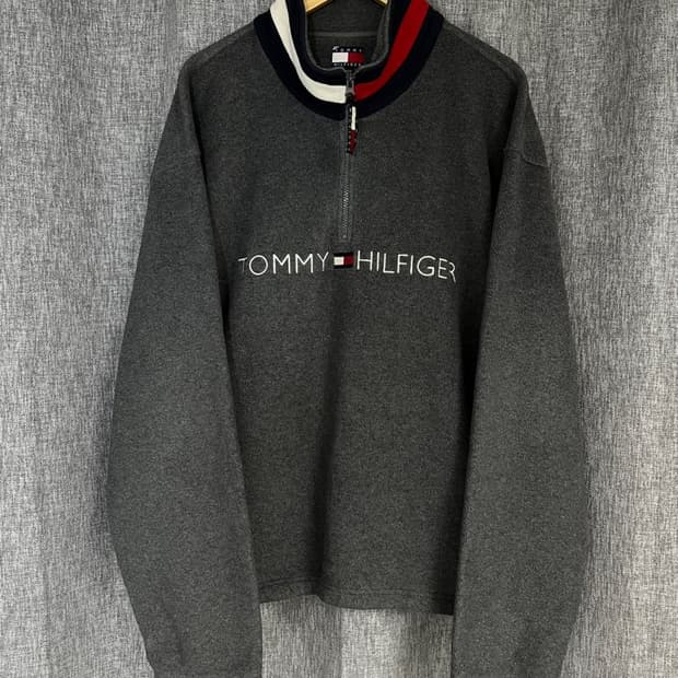 타미힐피거 올드스쿨 반집업 후리스/#3425