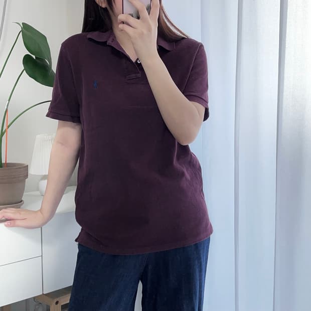 폴로 버건디 / 네이비포니 반팔카라티 [ M ]