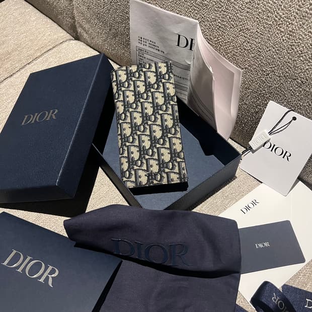 (풀구성 새상품급) 디올 오블리크 장지갑