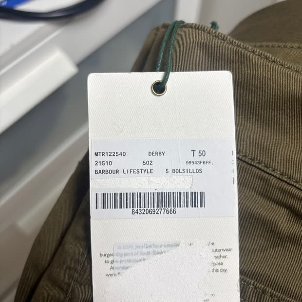 바버 라이프스타일 더비 치노 팬츠 T50 새상품