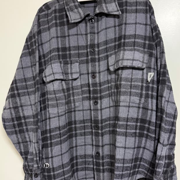 비치스케이트보드 울 체크셔츠