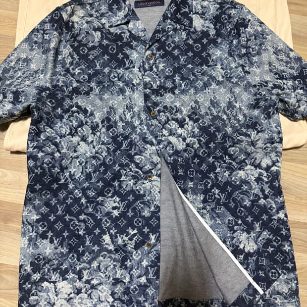 루이비통 테피스트리 데님 반팔 셔츠 s