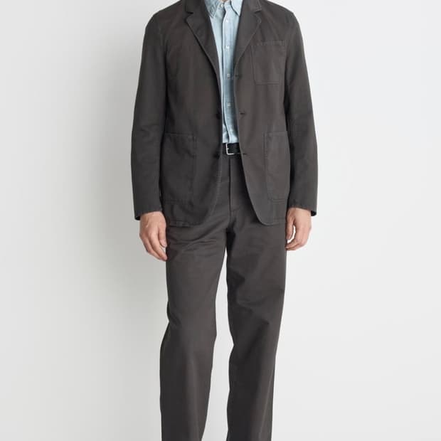 포터리 코튼 헤링본 다잉 스포츠 자켓 차콜 3 사이즈