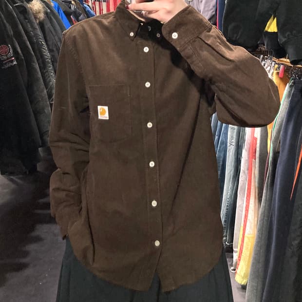 [IM]칼하트 코듀로이 워크셔츠 브라운