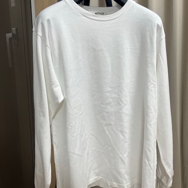 오라리 / 러스터 플레이팅 L/S 티셔츠 화이트 / 3사이즈