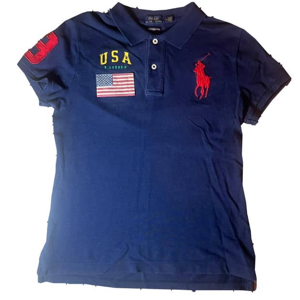 폴로 랄프로렌 USA 패치 빅포니 반팔 폴로셔츠 네이비