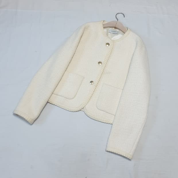 시스템 22fw 아이보리 트위드 자켓