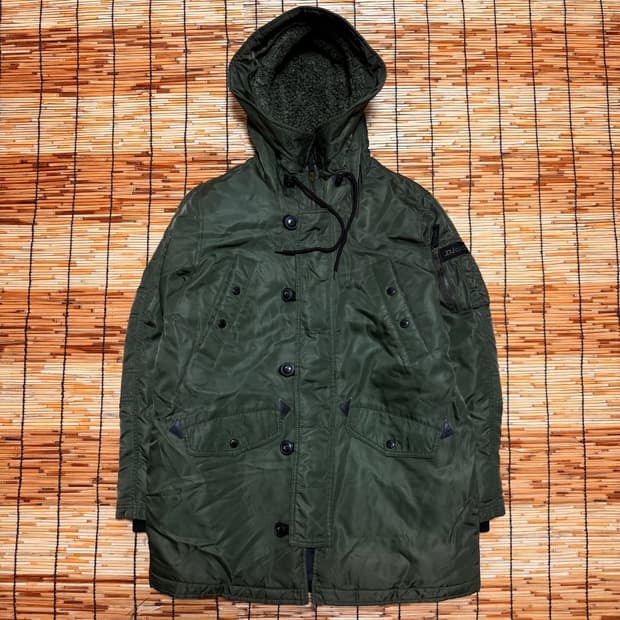 디키즈 카키 헌팅 후드 야상 점퍼 L