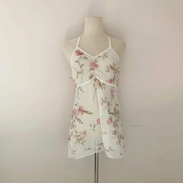 빈티지 나시 플라워 나시 일본빈티지 페어리 히피페어리 모리룩 모리 나시