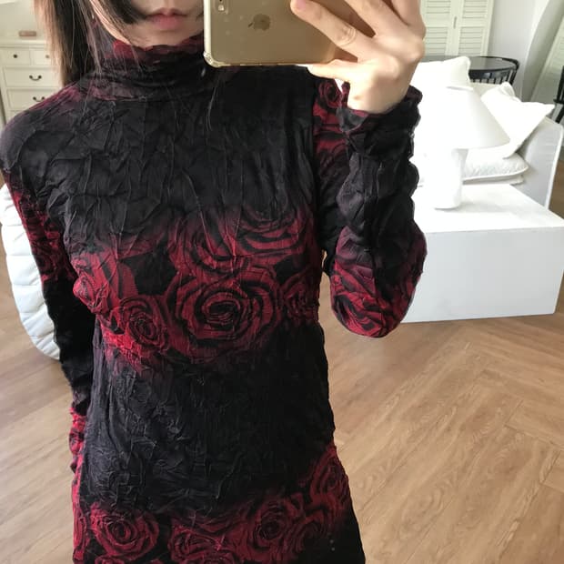 vintage rose mesh top