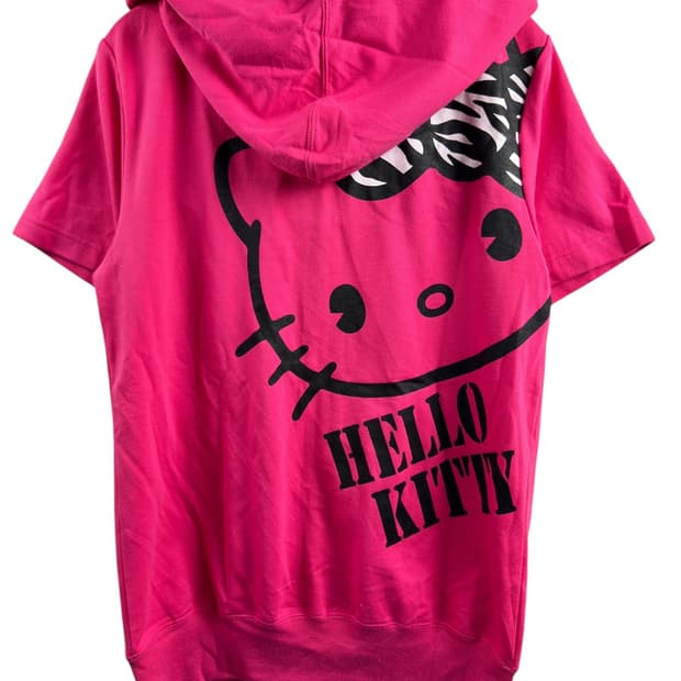 헬로키티 핫핑크 갸루 반팔 후드집업1472