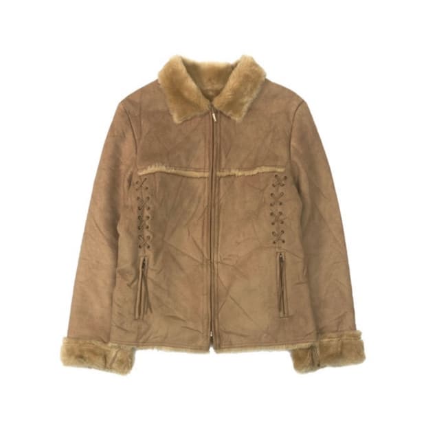 Sonia Rykiel Lace-up Shearling Jacket