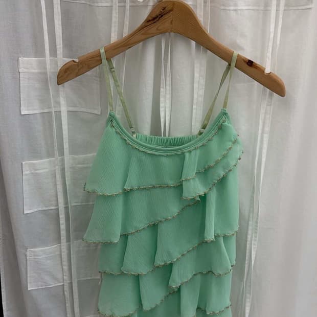 Mint frill sleeveless